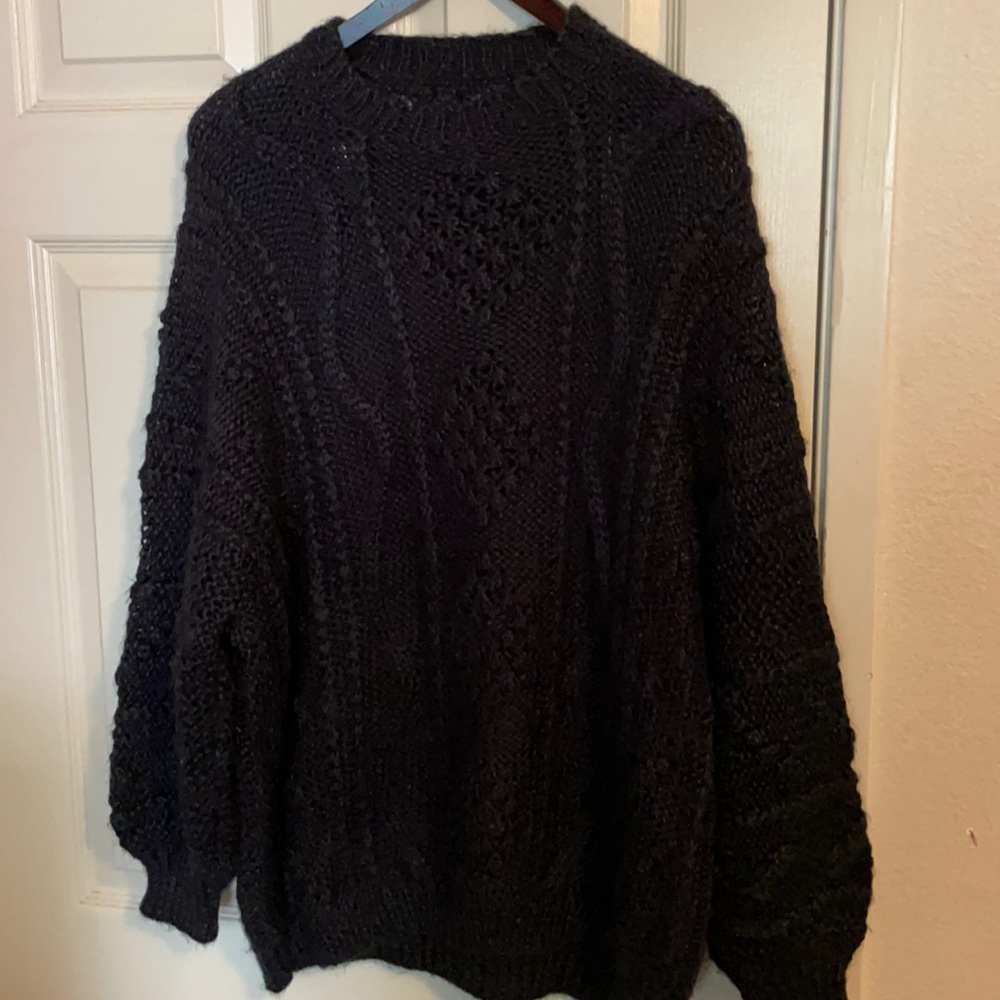 Vintage Crochet Open-Knit Black Unbranded no size tag pictures for measurements